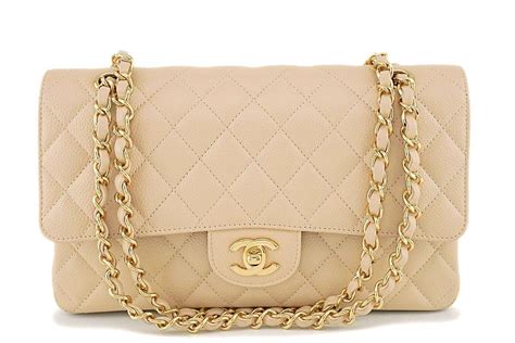 chanel beige clair caviar medium|Chanel Classic Double Flap Quilted Caviar Gold.